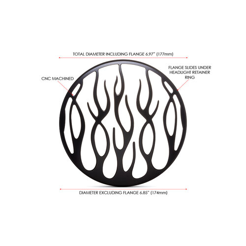 Flames Design Scheinwerfergitter 7 "