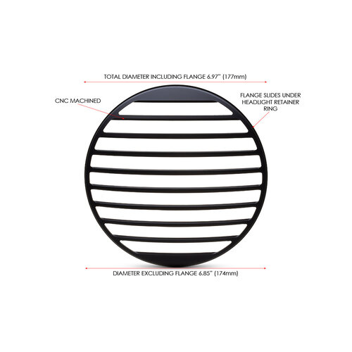 Grille de phare design rayures 7 "