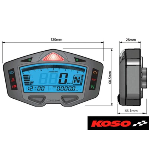 KOSO DB03-R Multi-Function Motorcycle Digital Dash Cockpit