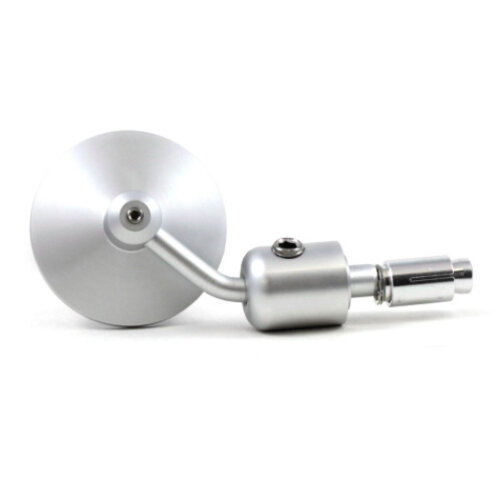 Set Bar End Spiegels met Stuurgewicht Zilver