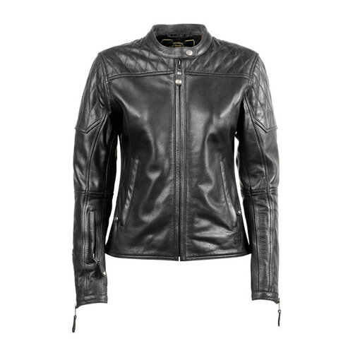 Vrouwen Leren Jacket Zwart Trinity