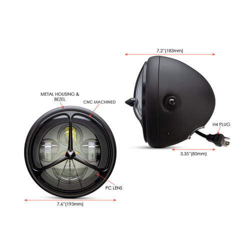 7 "Trias Design Multi LED-projector koplamp