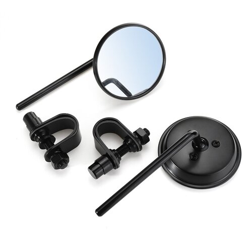 Set (2 pcs) Universal Round Mirrors - Black