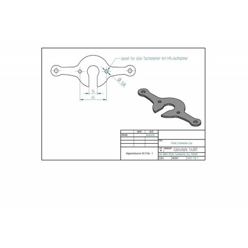 Yamaha XS400 - Support pour indicateur de vitesse "Eco"