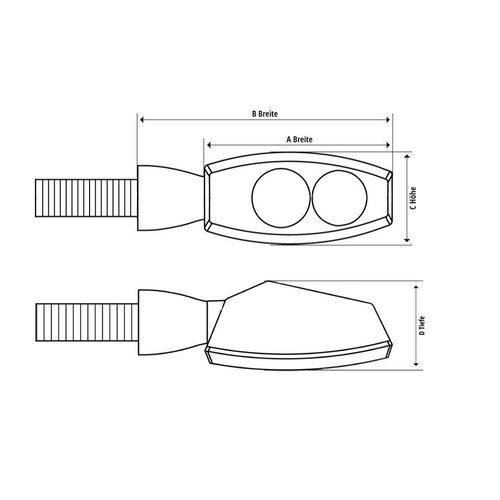 Shin Yo LED Rücklicht/Blinker Arrowhead, Rot/Getönt