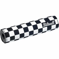 Motocross MX Crash Pad Bar Checkers / Script Black