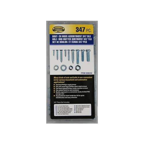 Assortiment de vis et écrous - 347 pièces