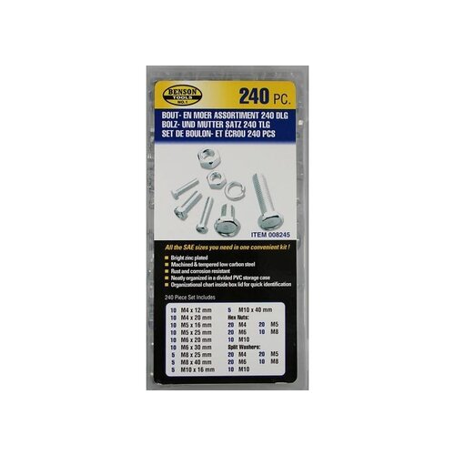Assortiment de vis et écrous - 240 pièces