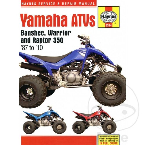 Haynes Reparatur Anleitung YAMAHA BANSHEE WARRIOR & RAPTOR ATVS 1987 - 10