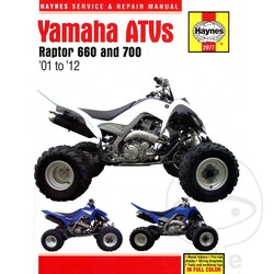 Werkplaatshandboek YAMAHA RAPTOR 660 & 700 ATVS 2001 - 2012