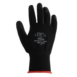 PU FLEX Nylon Working Gloves - Black Size 9 (L)