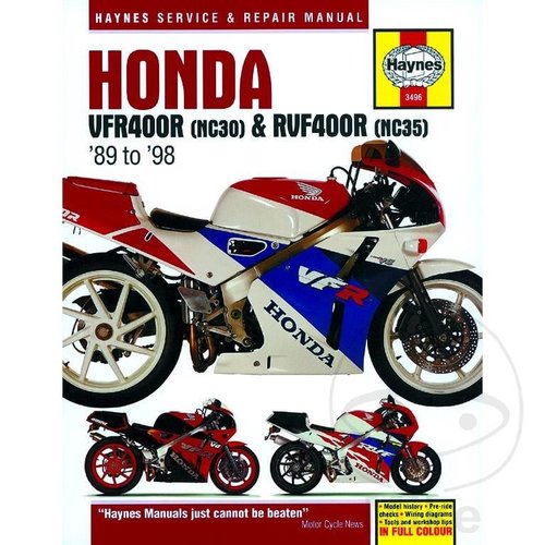 Haynes Manuel de réparation HONDA VFR400 (NC30) & RVF400 (NC35) V-FOURS 1989