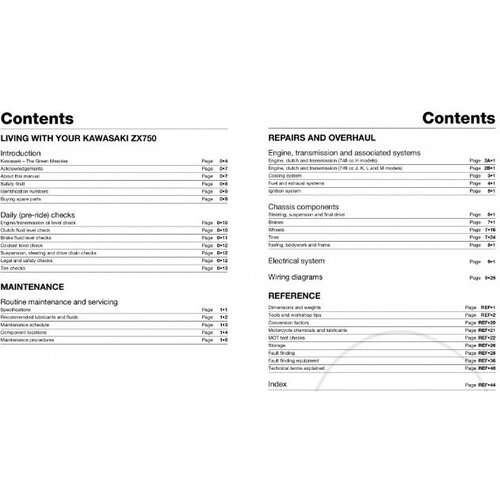 Haynes Reparatur Anleitung KAWASAKI ZXR750 UK 89-96 ZX750 ZX-7 89-95