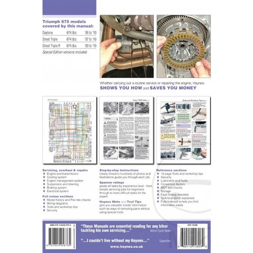 Haynes Werkplaatshandboek TRIUMPH 675 Daytona 06-12 675 Street Triple 07-16