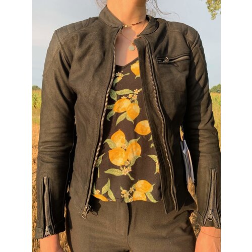 RST Veste en cuir noir Ripley CE Femme