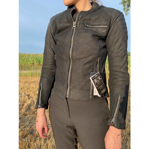 RST Veste en cuir noir Ripley CE Femme