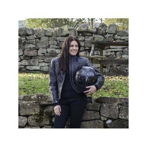 RST Schwarze Roadster II CE Leder Motorradjacke Damen