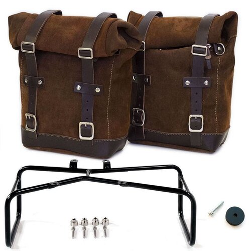 UNIT Garage TWO WAXED SUEDE SIDE PANNIERS + DOUBLE SUBFRAME R NINET