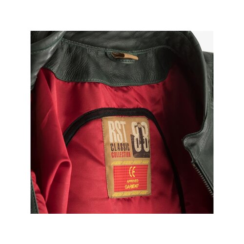 RST Veste de moto en cuir vert Hillberry Homme