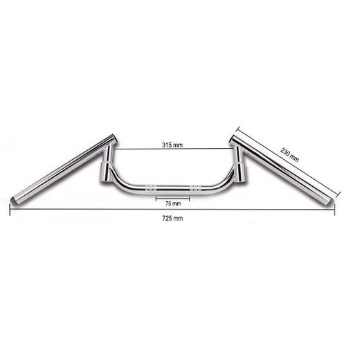 22MM High-end Cafe Racer Condor M-bar. Chrome