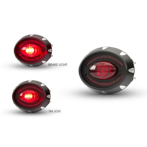 2" Micro Oval CNC Machined Billet Aluminium LED Stop / Tail Light