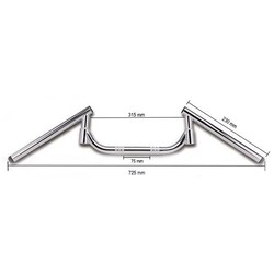 22MM High-end Cafe Racer Condor M-bar. Chrome