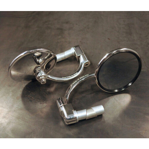 Halcyon 830 Classic Bar End Mirror Round Stainless
