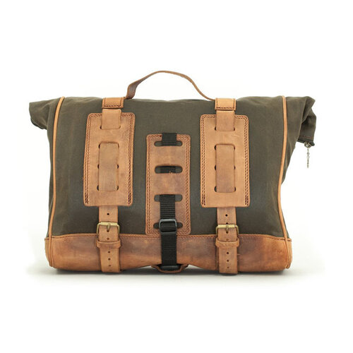 Longride Single Side Saddlebag Waxed Cotton Khaki