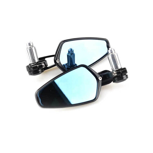Set Modern Bar End Mirrors Black