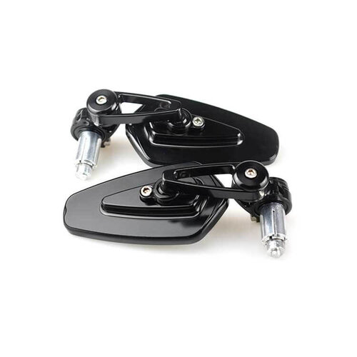 Set Modern Bar End Mirrors Black