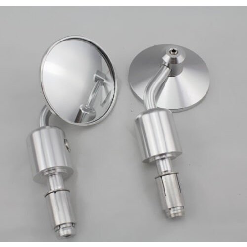 Set Bar End Spiegels met Stuurgewicht Glimmend