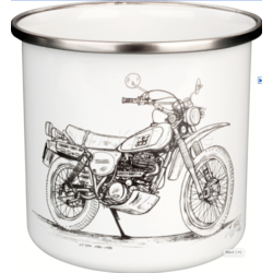 Koffiemok emaille XT500 dakar zwart