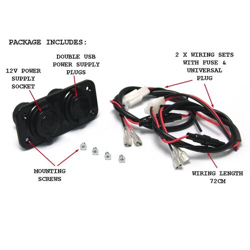 Universal Connector 12V-24V Dual USB Port