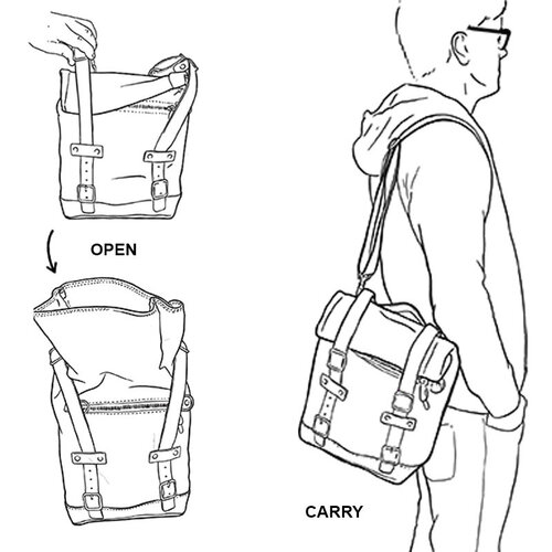 UNIT Garage Waxed Suede Bagage Tas / Saddle Bag