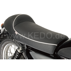 SR400/500/T Double seat 'Classic Racer' Black with White Piping