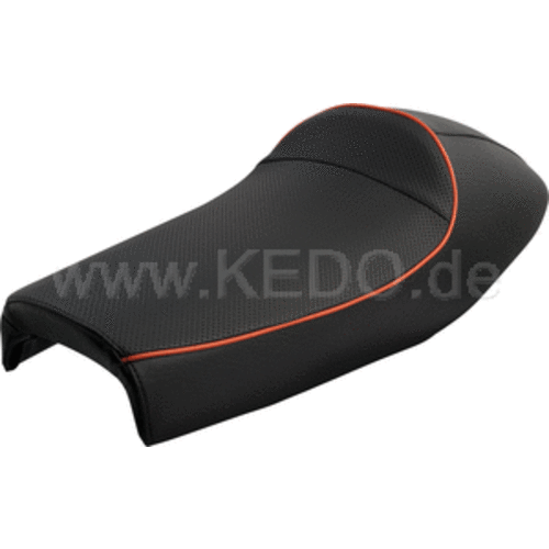 Kedo SR400/500/T Selle double "Classic Racer" noire avec passepoil orange