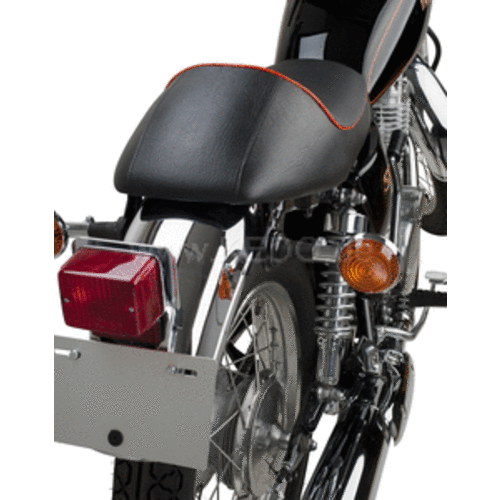 Kedo SR400/500/T Selle double "Classic Racer" noire avec passepoil orange