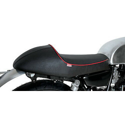 SR400/500/T Seat 'Classic Racer' Black with Red Piping