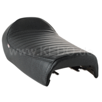 SR400/500/T Selle double "Classic Racer" avec lignes noires et passepoil noir