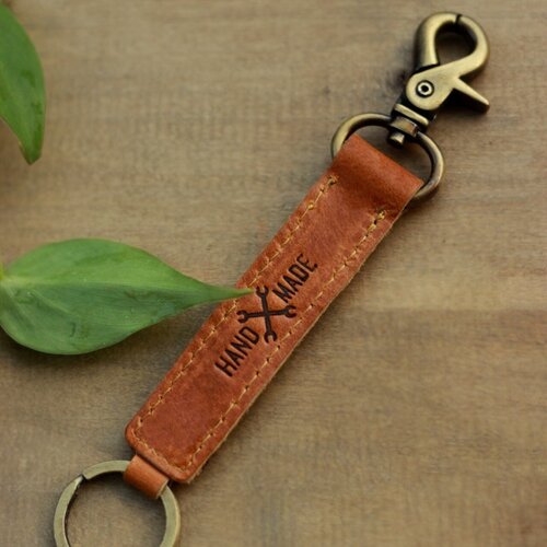Trip Machine Classic Key Ring Vintage Tan