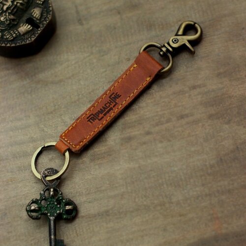 Trip Machine Classic Key Ring Vintage Tan