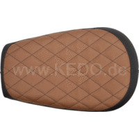 SR400 / 500 Selle solo noire et brune avec coutures en losanges