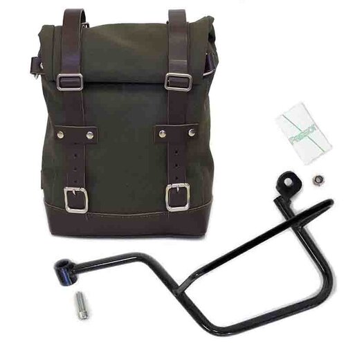 UNIT Garage rechter Canvas bagage tas en bevesteging beugel Moto Guzzi V7