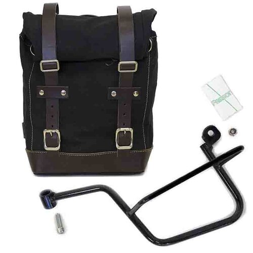 UNIT Garage rechter Canvas bagage tas en bevesteging beugel Moto Guzzi V7