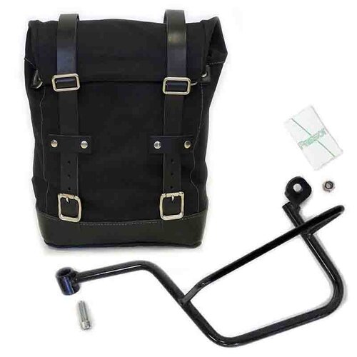 UNIT Garage rechter Canvas bagage tas en bevesteging beugel Moto Guzzi V7