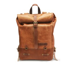 Rugtas - Klassieke Roll Top Vintage Tan