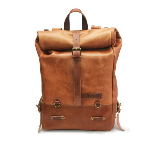 Trip Machine Rugtas - Klassieke Roll Top Vintage Tan