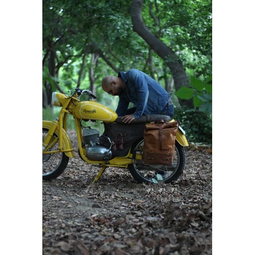 Trip Machine Backpack Pannier - Classix Roll Top Vintage Tan