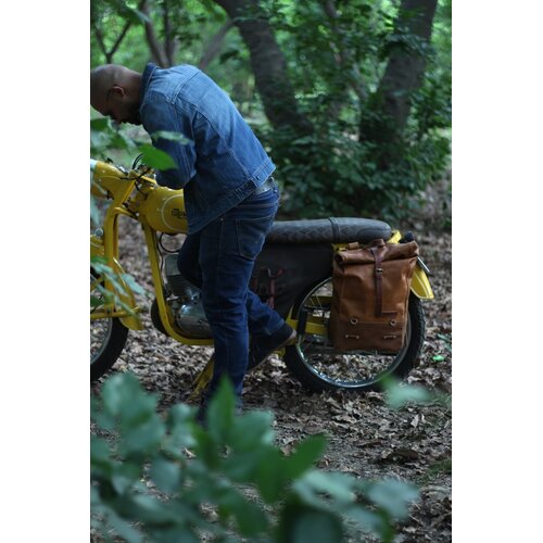 Trip Machine Backpack Pannier - Classix Roll Top Vintage Tan