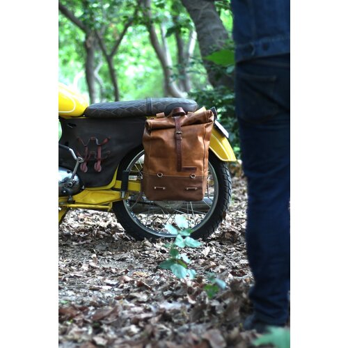 Trip Machine Backpack Pannier - Classix Roll Top Vintage Tan